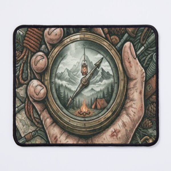 Item preview, Vintage Compass and Outdoor Adventure Nature Art designed and sold by DailySparks.