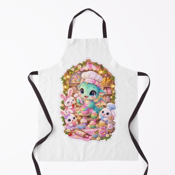 Item preview, Cute Baby Dragon Baking Rainbow Cupcakes with Bunny Friends Sticker designed and sold by Sidra digital art 8277237.