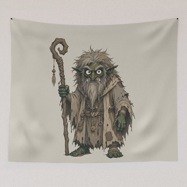 Item preview, Grizzled Goblin Sage with Staff designed and sold by Javier Narváez Solarte.