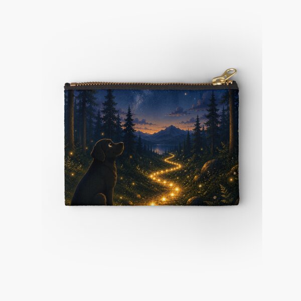 Item preview, Star Trail – Black Labrador in an Enchanted Forest | Magical Night designed and sold by Goodthingstree.