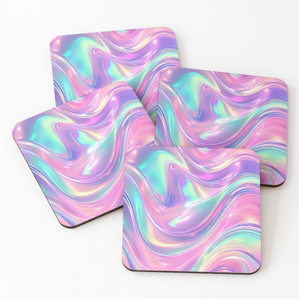 Item preview, Holographic Liquid Iridescent Wave Abstract Modern Fluid designed and sold by teemix.