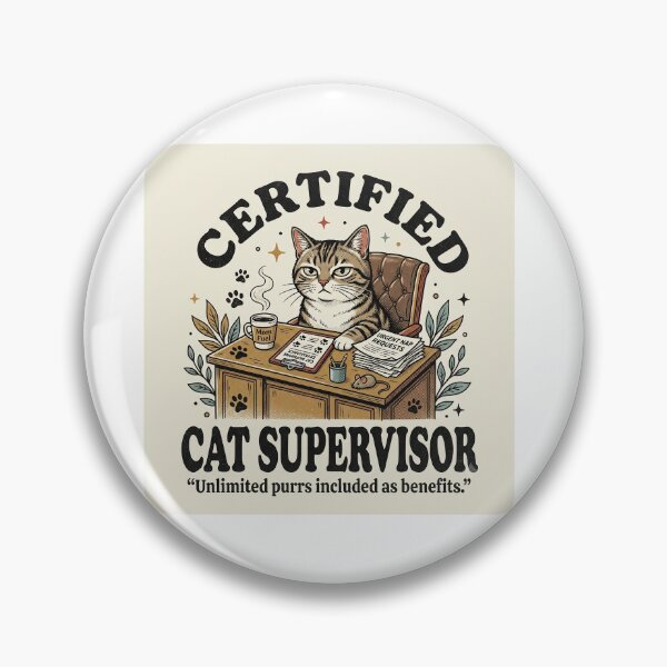 Artikelvorschau, T-Shirt-Design „Katzen-Vorgesetzter“ – Lustige Grafik für Büros mit zertifizierter Chefkatze entworfen und verkauft von D Digital Art.