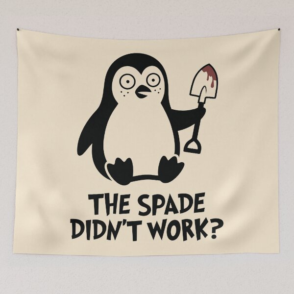 Item preview, Unhinged Penguin With Blood Spade Dark Humor Funny Animal designed and sold by Amir Faysal.