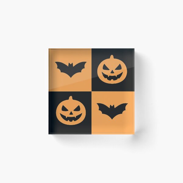 Item preview, Halloween Grid Bats and Jack O Lanterns designed and sold by Uniquely Yours.
