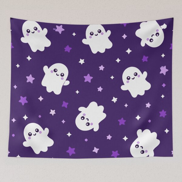 Item preview, Cute Ghost Party - Cute Kawaii Seamless Halloween Pattern designed and sold by inkaylindesign.