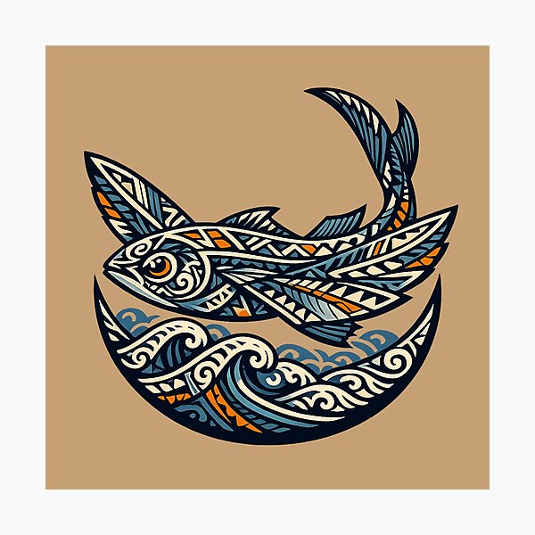 Item preview, Maori Flying Fish – Sacred Ocean Emblem designed and sold by SilentPowerArt.