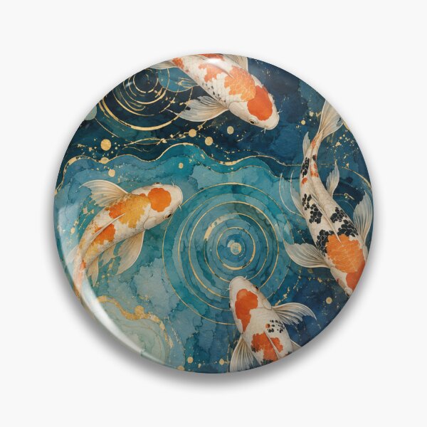 Item preview, Japanese Koi Pond Abstract Top View Zen Fish Art designed and sold by teemix.