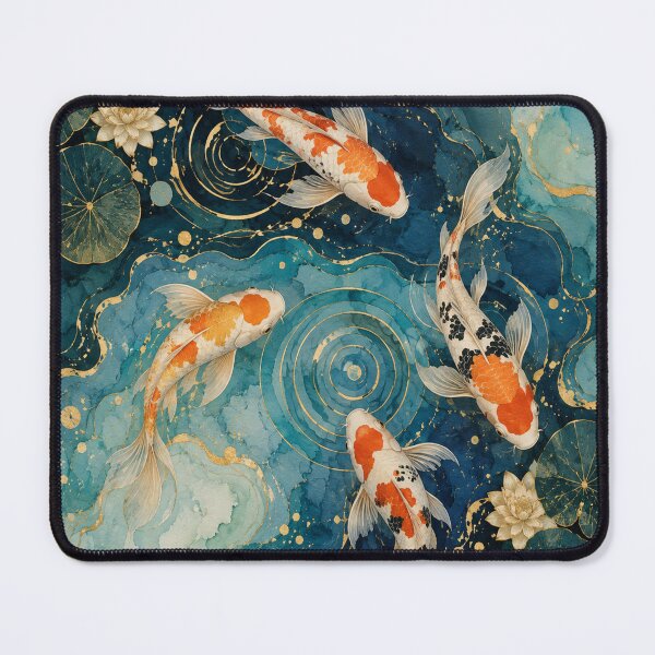 Item preview, Japanese Koi Pond Abstract Top View Zen Fish Art designed and sold by teemix.