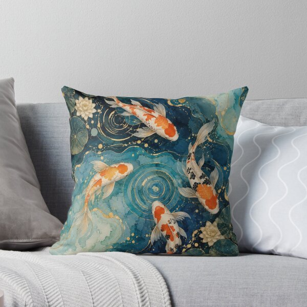 Item preview, Japanese Koi Pond Abstract Top View Zen Fish Art designed and sold by teemix.