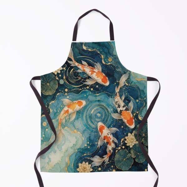 Item preview, Japanese Koi Pond Abstract Top View Zen Fish Art designed and sold by teemix.