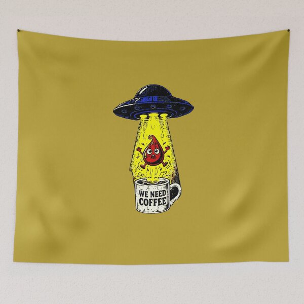 Item preview, We Need Coffee | Fun UFO Coffee Design designed and sold by AstronautMerch.