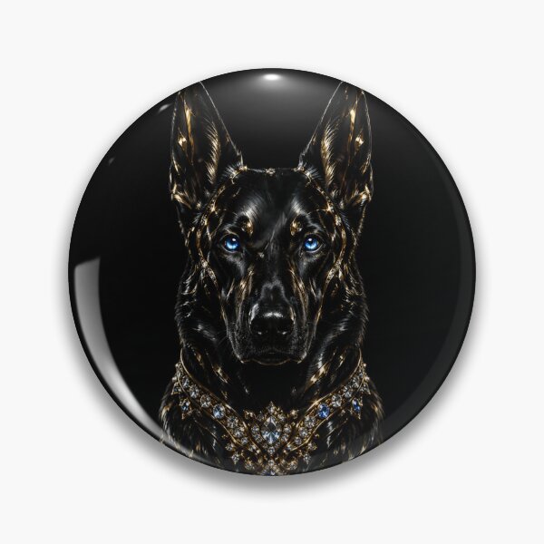 Item preview, Regal German Shepherd – Black & Gold Guardian Dog Art designed and sold by TheLumina.