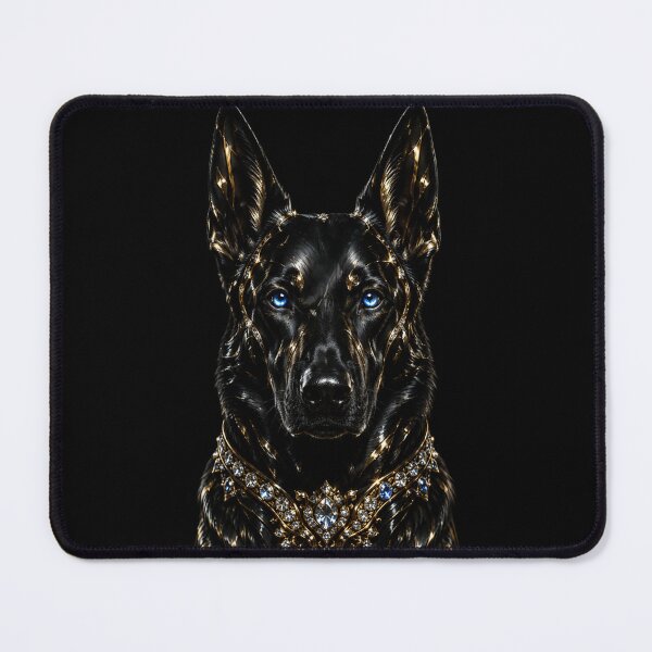 Item preview, Regal German Shepherd – Black & Gold Guardian Dog Art designed and sold by TheLumina.