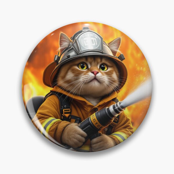 Item preview, A Cat Dressed Like a Fireman with a Hose. designed and sold by NickTshirts.
