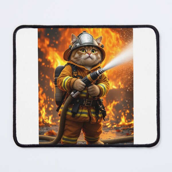 Item preview, A Cat Dressed Like a Fireman with a Hose. designed and sold by NickTshirts.