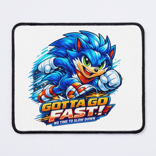 Item preview, Gotta Go Fast Retro Gaming Graphic – Original Blue Speed Mascot designed and sold by Glow & Grow.