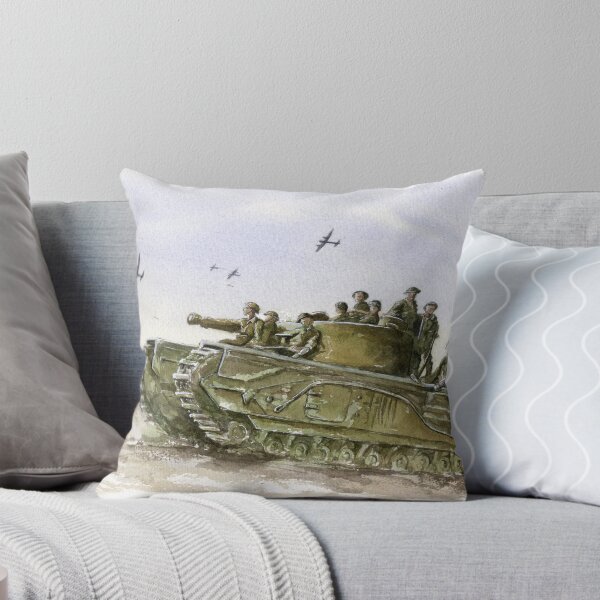 Item preview, British Churchill Tank WW2 Infantry Watercolor Painting designed and sold by OnHeathAndMoor.