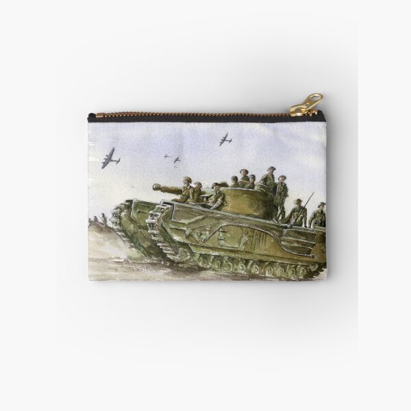 Item preview, British Churchill Tank WW2 Infantry Watercolor Painting designed and sold by OnHeathAndMoor.
