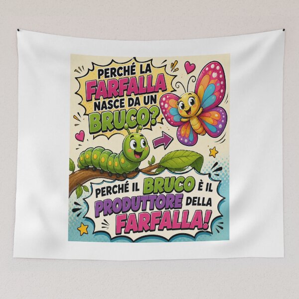 Item preview, Funny Caterpillar and Butterfly – Cartoon Joke designed and sold by RipantinaFantasy .