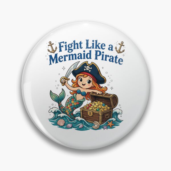 Item preview, Fight Like a Mermaid Pirate - Cute Fantasy Ocean Art designed and sold by TatyanaArt.