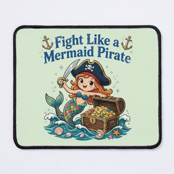 Item preview, Fight Like a Mermaid Pirate - Cute Fantasy Ocean Art designed and sold by TatyanaArt.
