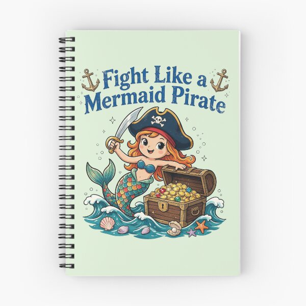 Item preview, Fight Like a Mermaid Pirate - Cute Fantasy Ocean Art designed and sold by TatyanaArt.