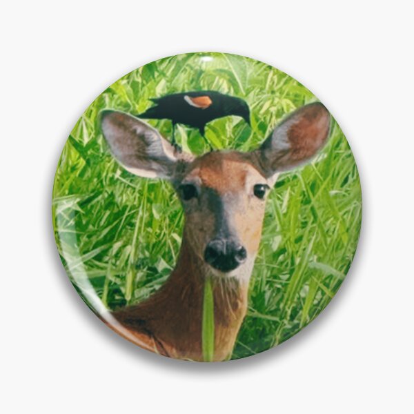 Item preview, Oregon Deer and Red Winged Black Bird in the Tall Grass designed and sold by WigOutlet.
