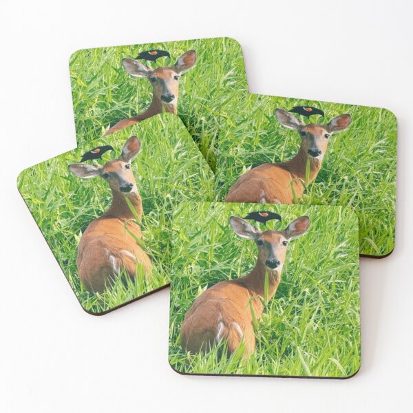 Item preview, Oregon Deer and Red Winged Black Bird in the Tall Grass designed and sold by WigOutlet.