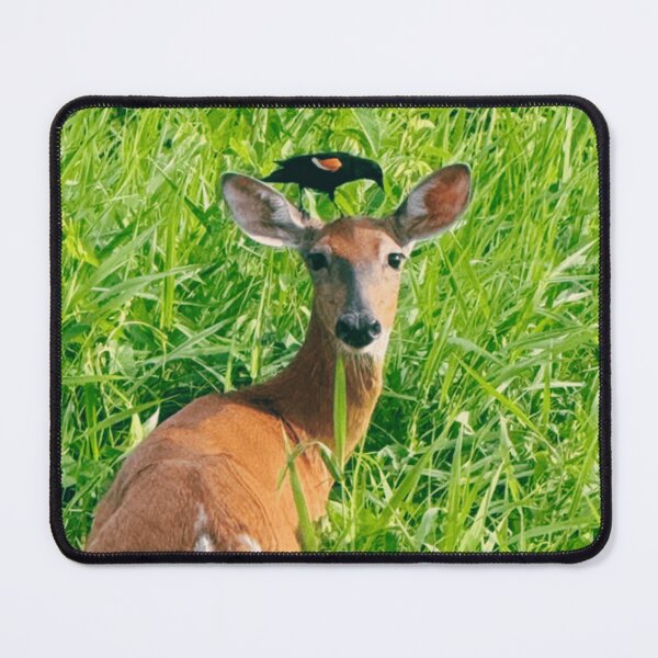 Item preview, Oregon Deer and Red Winged Black Bird in the Tall Grass designed and sold by WigOutlet.
