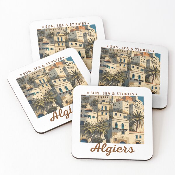 Artikelvorschau, Algier in Algerien, Afrika, Vintage-Kunstreiselandschaft entworfen und verkauft von MaateoDesign.