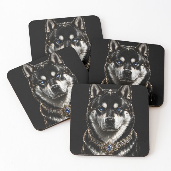 Item preview, Regal Akita – Black & Gold Japanese Dog Art designed and sold by TheLumina.