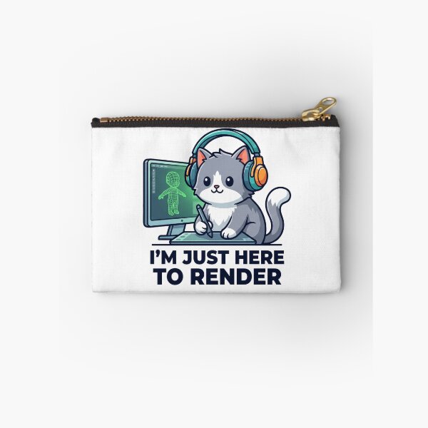 Item preview, Im Just Here To Render Funny 3D Artist Cat T-Shirt designed and sold by fowzi shokri.