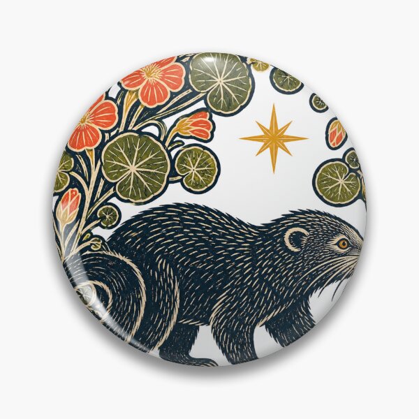 Item preview, Blockprint Binturong Nasturtium Star designed and sold by aihrgdesign.
