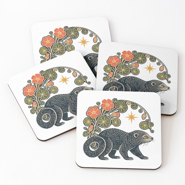 Item preview, Blockprint Binturong Nasturtium Star designed and sold by aihrgdesign.