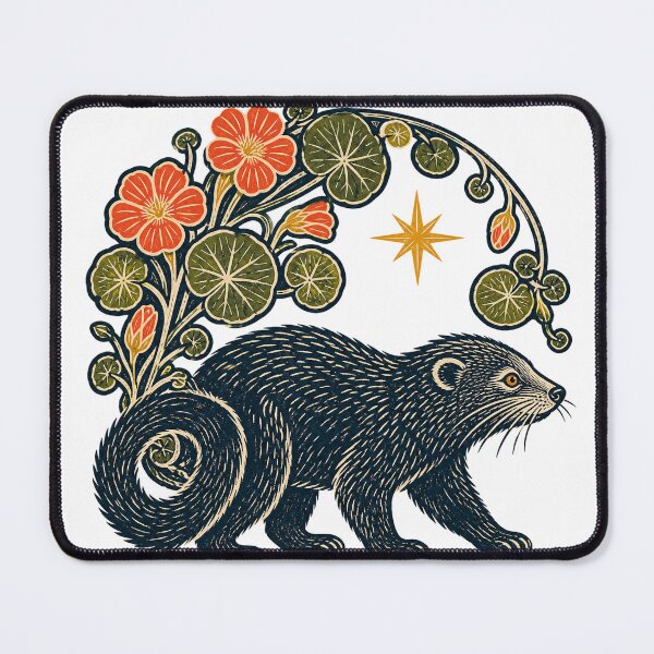 Item preview, Blockprint Binturong Nasturtium Star designed and sold by aihrgdesign.