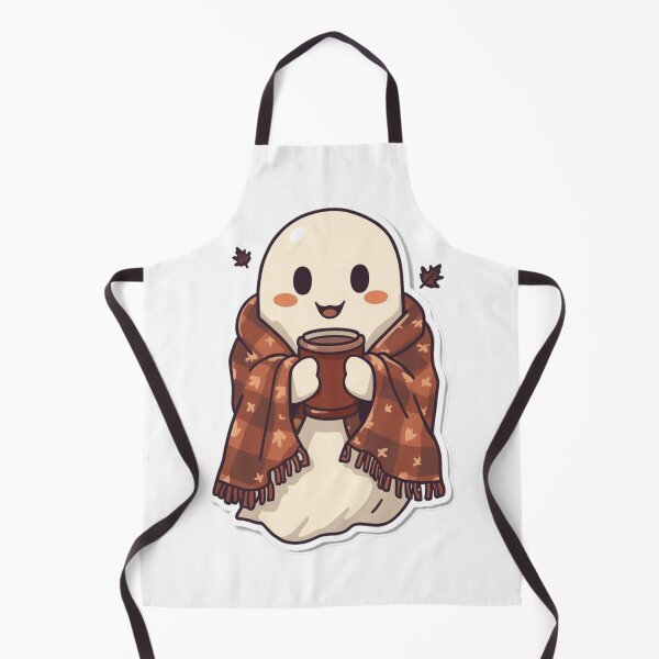 Item preview, Cute Cozy Ghost with Coffee | Retro Fall Halloween designed and sold by Kiinaaa.