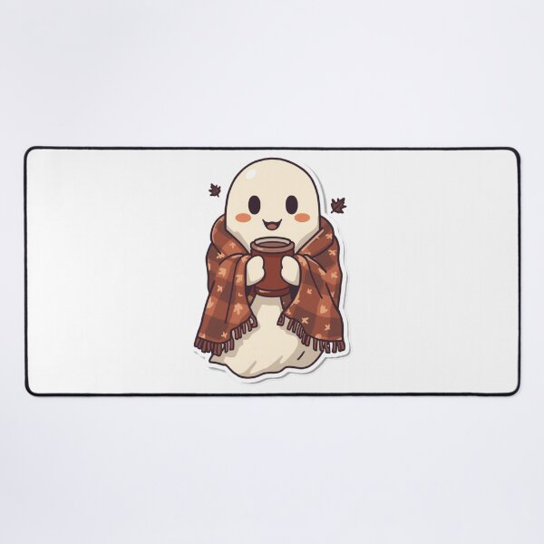 Item preview, Cute Cozy Ghost with Coffee | Retro Fall Halloween designed and sold by Kiinaaa.