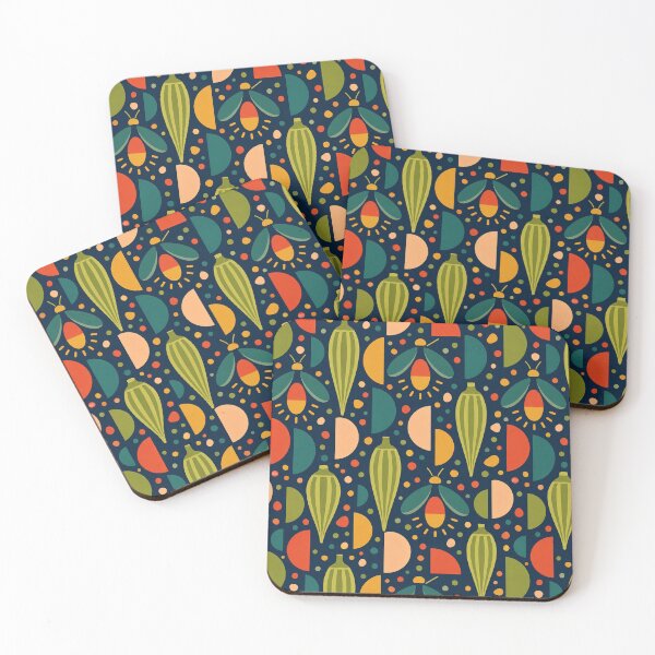 Item preview, Okra Firefly Bauhaus Pattern designed and sold by aihrgdesign.