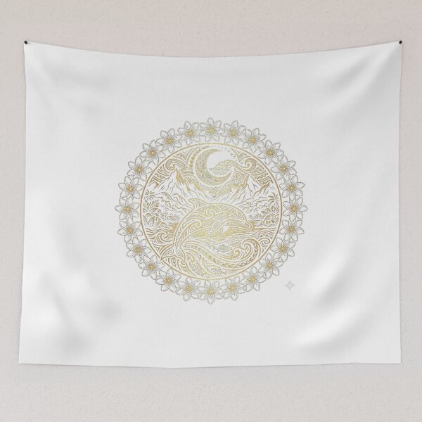 Item preview, Sun Dolphin Under the Moon Crowned with Tiare designed and sold by Hawaii26.