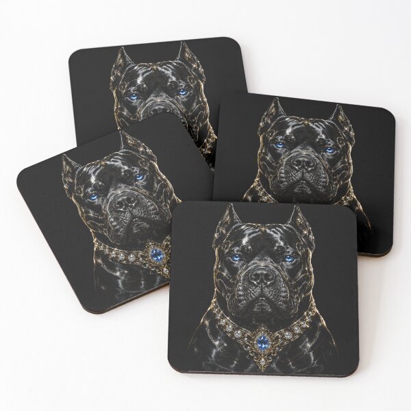 Item preview, Regal American Bully – Black & Gold Dog Portrait Art designed and sold by TheLumina.