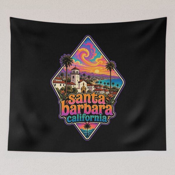 Item preview, Santa Barbara California USA Trippy Travel designed and sold by TomFrontierArt.