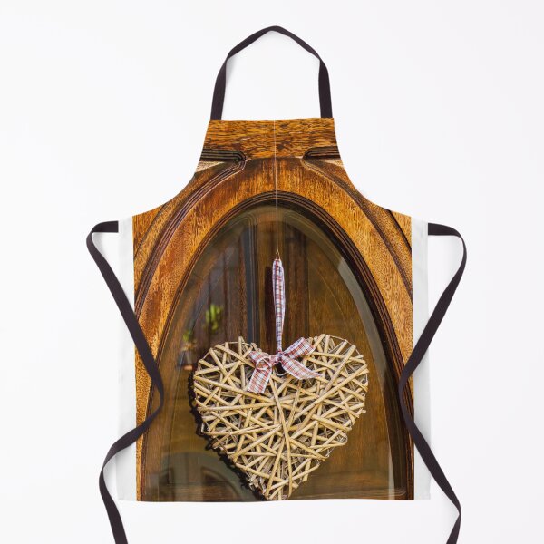 Item preview, Rustic Wicker Heart Wreath Hanging On Wooden Front Door With Plaid Ribbon Bow designed and sold by Nmallia.
