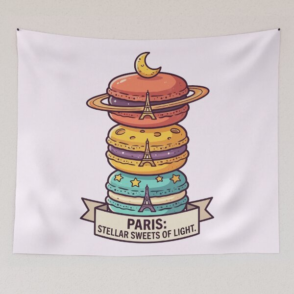 Item preview, Paris Stellar Sweets Of Light Macaron Eiffel Tower Astronomy designed and sold by Amir Faysal.