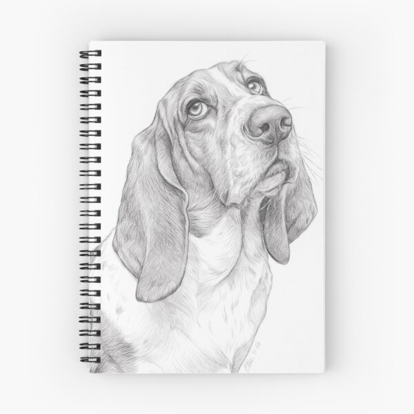 Item preview, Detailed Basset Hound Pencil Sketch Portrait – Realistic Black and White Dog Fine Art designed and sold by Leon Woods Pencil Art.