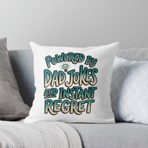 Item preview, Powered By Dad Jokes And Instant Regret Funny Quote designed and sold by StickVerse by Owais.