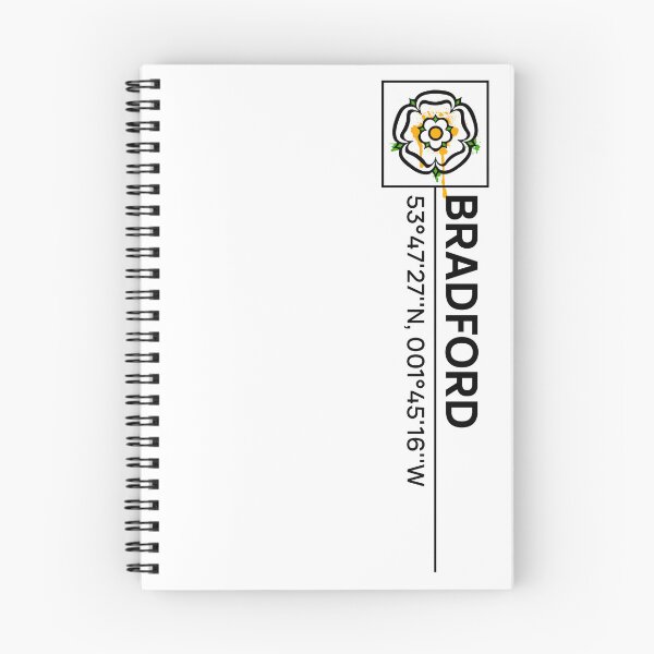 Item preview, Bradford GPS Coordinates White Rose Urban Typography Design designed and sold by OnHeathAndMoor.