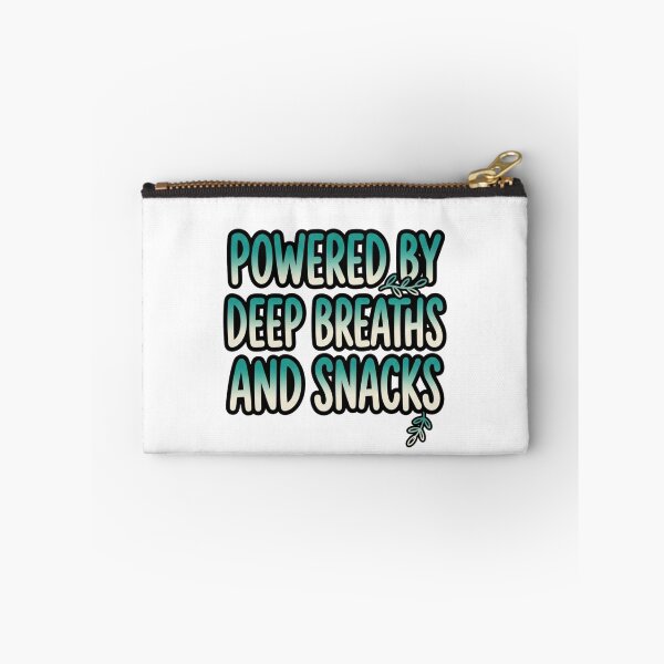 Item preview, Powered By Deep Breaths And Snacks Funny Quote designed and sold by StickVerse by Owais.