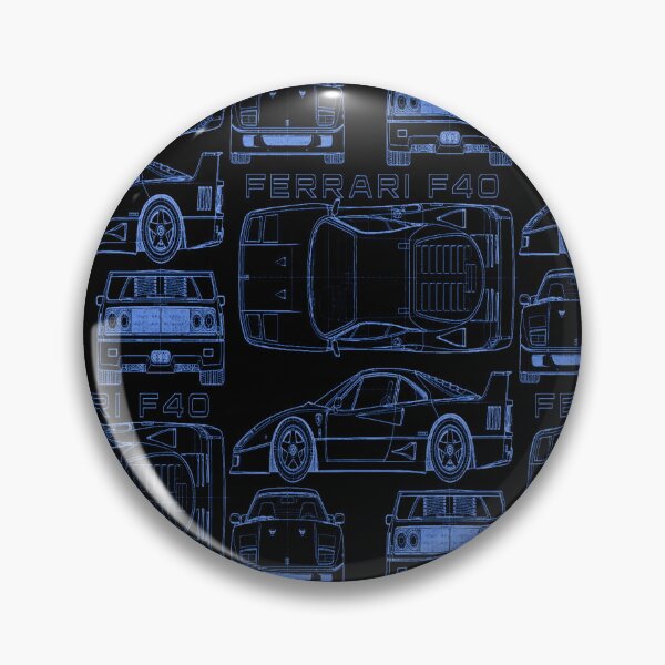 Item preview, Ferrari F40 Technical Blueprint – Blue Line Art designed and sold by jubileuuu.
