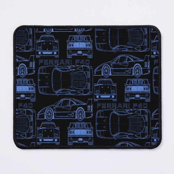 Item preview, Ferrari F40 Technical Blueprint – Blue Line Art designed and sold by jubileuuu.