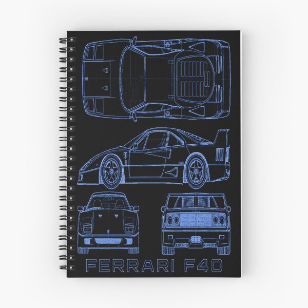 Item preview, Ferrari F40 Technical Blueprint – Blue Line Art designed and sold by jubileuuu.